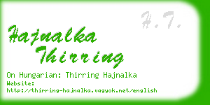 hajnalka thirring business card